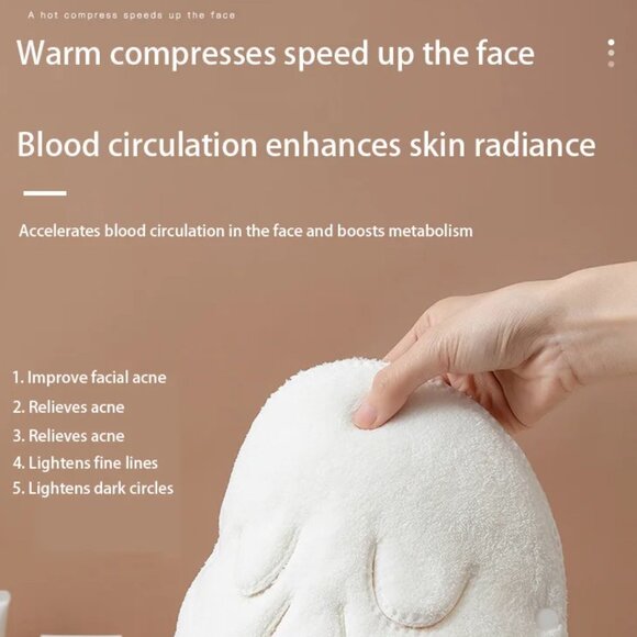 👻 New 👻 Beauty Salon Plush Hot and Cold Compress Face Towel Mask - Picture 4 of 13